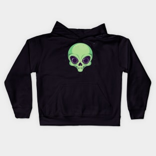 Green Alien Head Kids Hoodie